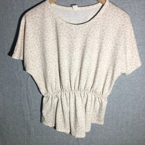 Womens Lazy Sundays Blouse Peplum Style Cheetah Print Work Office Career Spring